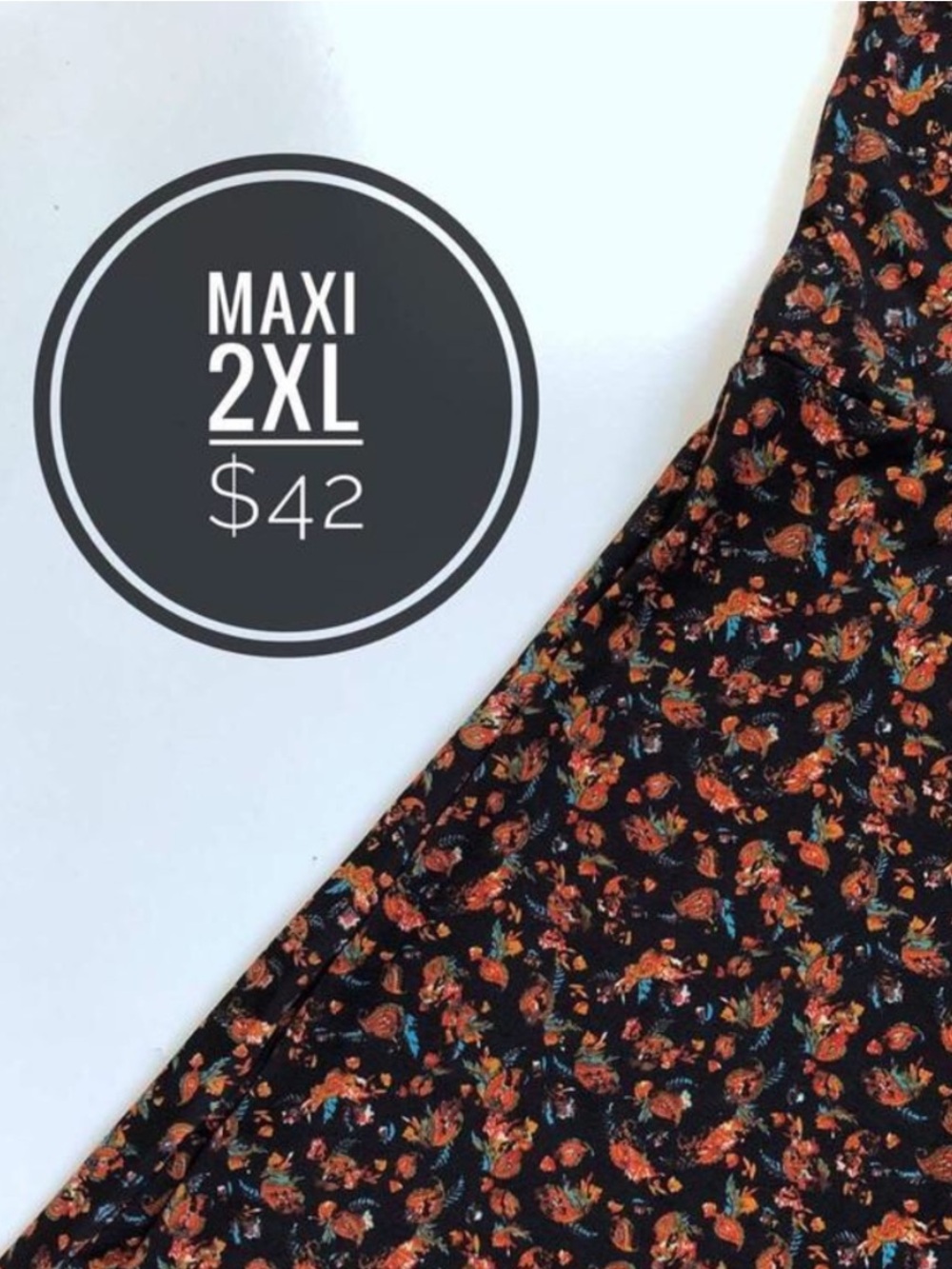 LuLaRoe Maxi Black with colorful floral